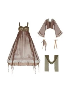 Ask Tea Series Chinese Style Embroidery Long-Sleeved Coat Detachable Brooch Classic Lolita Sleeveless Dress Set -NAUS Lolita Shop 10 500x672 102