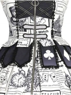 Black White Alice Series JSK Retro Splicing Punk Lolita Sling Dress -NAUS Lolita Shop 10 500x672 191