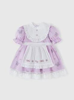 Purple Cartoon Anime Print Ruffle Lace Apron Sweet Lolita Kids Short Sleeve Dress -NAUS Lolita Shop 10 500x672 208