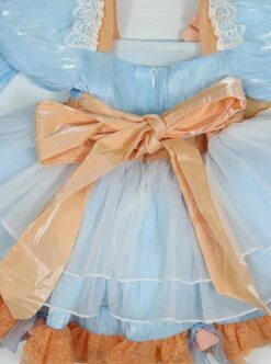 Chinese Style Han Element Embroidered Lace Contrasting Color Sweet Lolita Kids Mid-Sleeve Dress -NAUS Lolita Shop 10 500x672 209