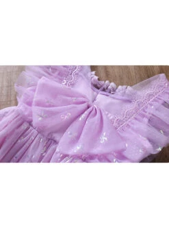 Purple Pleated Mesh Cute Sequins Bow Knots Print Decoration Flowers Children Lolita Kids Flying Sleeves Dress -NAUS Lolita Shop 10 500x672 218