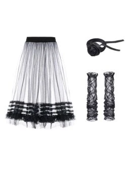 Double Strap Bow Ribbon Rose Pendant Layered Dress Design Elegant Flowy Gothic Lolita Dress Set -NAUS Lolita Shop 10 500x672 31