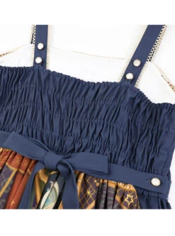 Glory Book Series Vintage Crown Jewels Pattern Print Classic Lolita Bow Knot Sling Dress -NAUS Lolita Shop 10 500x672 35