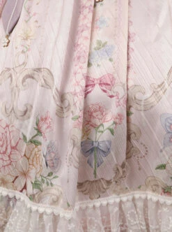 Flowers Wall Series JSK Printing Light Purple Chiffon Elegant Classic Lolita Sling Dress -NAUS Lolita Shop 10 500x672 57