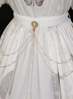 Butterfly Mankong Series Elegant Generous Collar The Clock Butterfly Print Polka Dot Mesh Open Placket Classic Lolita Short-Sleeved Dress -NAUS Lolita Shop 10 500x672 78