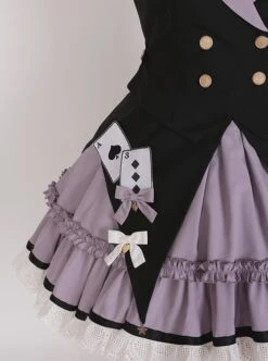 Black-Purple Cute Sweet Handsome Cool Metal Decoration Solitaire Bow-Knot Swallowtail Sleeveless Punk Lolita Dress -NAUS Lolita Shop 11 500x672 119