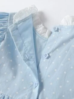 Flower Cute Puff Sleeve Lace Double Layer Hem Polka Dot Short Sleeve Classic Lolita Kids Dress -NAUS Lolita Shop 11 500x672 142