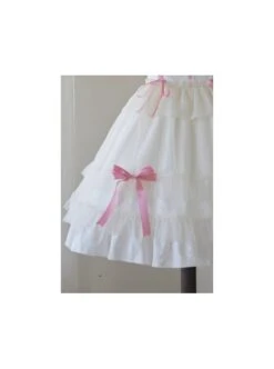 Bow Print Graphic Decoration Small Shawl Chinese Style Buckle Design Pleated Fluffy Lace Hem Classic Lolita Short Sleeve Dress -NAUS Lolita Shop 11 500x672 24