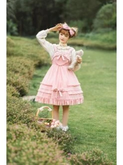Rococo Series JSK Pure Color Velvet Elegant Classic Lolita Ruffle Sling Dress -NAUS Lolita Shop 11 500x672 39