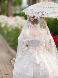 Bucharest Series JSK Rhinestones Lace Butterfly Decoration Classic Lolita Flowers Printing Dress Set -NAUS Lolita Shop 11 500x672 40