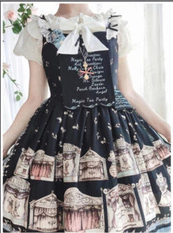 Box Theater Series JSK Printing Embroidery Normal Waist Classic Lolita Sling Dress -NAUS Lolita Shop 11 500x672 51