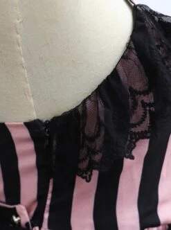 Striped Witch Cat Print Detachable Black Star Lace Net Yarn Halloween Gothic Lolita Sleeveless Dress -NAUS Lolita Shop 11 500x672 79