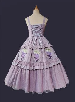 Grape Manor Series Solid Color Jacquard Grape Embroidery Elegant Classic Lolita Sleeveless Dress -NAUS Lolita Shop 12 500x672 23
