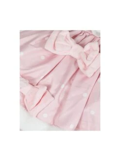 Plush Tulip Pattern Decoration Polka-Dot Hem Pleated Bow Knot Classic Lolita Pink Cute Suspender Dress -NAUS Lolita Shop 12 500x672 91