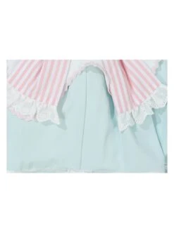 Cute Bear Pattern Print Plush Ball Crinkled Bow Trim Irregular Hem Sweet Lolita Kid Princess Slip Dress -NAUS Lolita Shop 12 500x672 92