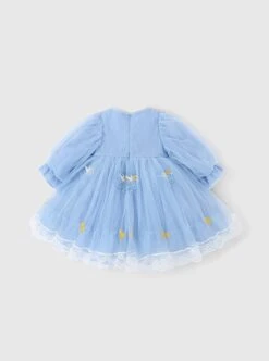 Round Neck Small Flower Fairy Embroidery Polka Dot Lace Ruffles Yarn Mesh Puff Sleeves Classic Lolita Kids Long Sleeve Dress -NAUS Lolita Shop 12 500x672 95