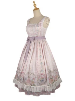 Flowers Wall Series JSK Printing Light Purple Chiffon Elegant Classic Lolita Sling Dress -NAUS Lolita Shop 13 500x672 14
