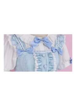 Forest Of Spring Series Cute Animal Pattern Folds Bow Knots Puffed Hem Classic Lolita Sling Dress Set -NAUS Lolita Shop 13 500x672 19