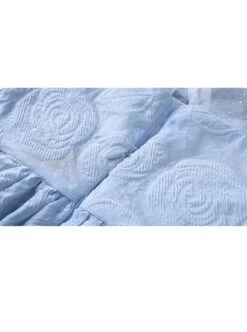 Rose Flower Embossed Texture Pleated Fluffy Hem Cute Flying Sleeves Decoction Children Lolita Kids Blue Dress -NAUS Lolita Shop 13 500x672 52