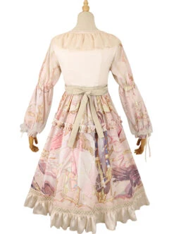 Beginning Of Sun And Moon Series OP Vintage Printing Elegant Classic Lolita Long Sleeve Dress -NAUS Lolita Shop 15 500x672 10