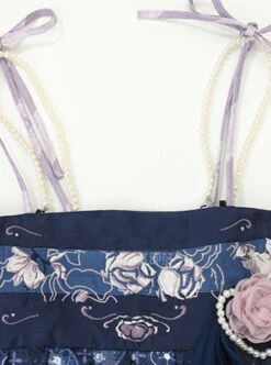 Blue White Porcelain Series Chinese Elements Fantasy Floral Print Vintage Classic Lolita Suspender Dress Crossbody Bag Set -NAUS Lolita Shop 1712044145 L0F 500x672 1