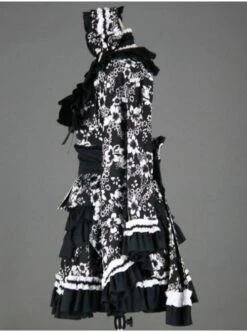 Black And White Long Sleeves Cotton Gothic Lolita Dress -NAUS Lolita Shop 1 360 500x672 1