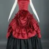 Sleeveless Red And Black Floral Double-Layer Cotton Lolita Prom Dress