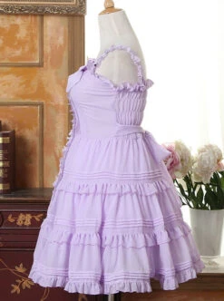 Purple Bowknot Flounced Sweet Lolita Sling Dress -NAUS Lolita Shop 2 500x672 1069