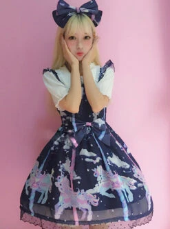 Unicorn Carousel Series Flying Sleeves Sweet Lolita Dress -NAUS Lolita Shop 2 500x672 1188
