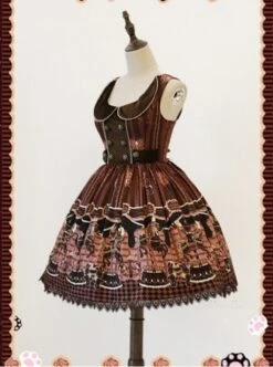 Brown Round Collar Chocolate Carousel Infanta Dress -NAUS Lolita Shop 2 500x672 1199