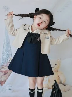 College Style Simple All-Match Sleeveless Dress Lapel Long-Sleeved Coat School Lolita Kids Suit -NAUS Lolita Shop 2 500x672 1426