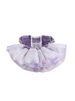 Sweet Lace Round Neck Puff Sleeve Lace Irregular Hem Back Heart Hollow Design Classic Lolita Kids Short-Sleeved Dress -NAUS Lolita Shop 2 500x672 1432