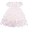 Delicate Lace Flower Embroidery Princess Temperament Mesh Children Lolita Kids Puff Sleeves Dress