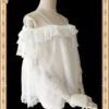 Antique Dress Shop Series White Trumpet Sleeve Off Shoulder Classic Lolita Shirt