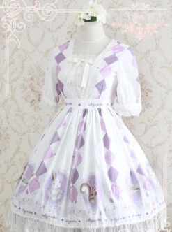 Blue Light Sweet Series Lovely Print Dress 12 Blue Light Sweet Series Lovely Print Dress -NAUS Lolita Shop 2 500x672 1493