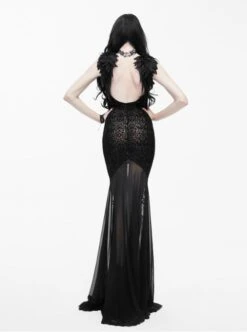 Punk Gothic Elegant Sexy Translucent Backless Dress -NAUS Lolita Shop 2 500x672 1514