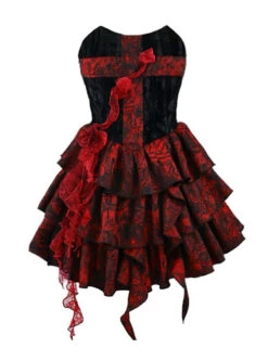 Hades Banquet Series Gothic Red Cross Design Three-Dimensional Lace Rose Jacquard Decoration Sleeveless Dress -NAUS Lolita Shop 2 500x672 1545