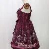 Angel Cross Series Wine Red Bowknot Lace Lolita Sling Dress