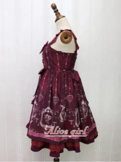 Angel Cross Series Wine Red Bowknot Lace Lolita Sling Dress