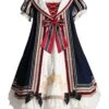 Snow White Series Classical Palace Navy Collar Printed Lace Short-Sleeved Doll Dress Classic Lolita Short-Sleeved Dress
