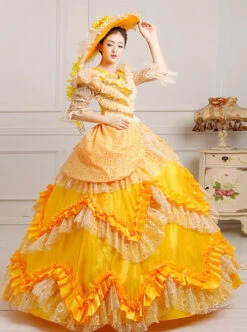 Yellow Satin Lace Lolita Prom Dress -NAUS Lolita Shop 2 500x672 236