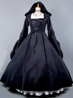 Palace Style Retro Gothic Lolita Prom Hooded Long Dress -NAUS Lolita Shop 2 500x672 263