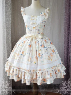 Magic Tea Party Kitty And Orange Sauce Series Classic Lolita Sling Dress Version 2 -NAUS Lolita Shop 2 500x672 319