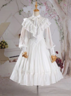 Palace Style Retro Fake Two Pieces Lace Embroidery Classic Lolita Dress -NAUS Lolita Shop 2 500x672 336