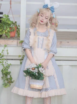 Sweet Cream Series OP Doll Collar Classic Lolita Short Lolita Dress -NAUS Lolita Shop 2 500x672 338