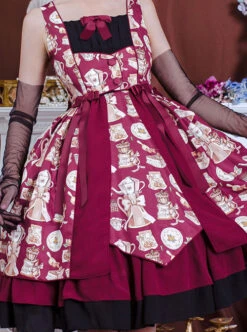 Magic Tea Party Roasted Coffee Series JSK Classic Lolita Sling Dress -NAUS Lolita Shop 2 500x672 339