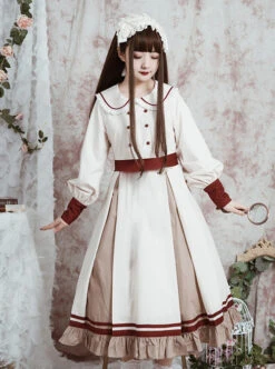 The Distant Letter Series Lapel Elegant Classic Lolita Autumn Winter Long Sleeve Dress -NAUS Lolita Shop 2 500x672 348