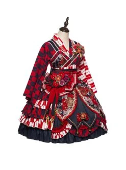 Japanese Style Classic Lolita Oiran Tea Party Flower Wedding Cherry Blossoms Dress JSK Head Jewelry Shirt Hairband Side Clip Set -NAUS Lolita Shop 2 500x672 36