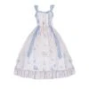Chinese Style Elegant Floral Printing Retro Playful Summer Classic Lolita Sleeveless Dress