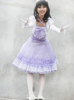 Sleeveless Bowknot Lace Classic Lolita Dress -NAUS Lolita Shop 2 500x672 402